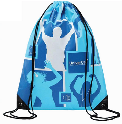 Polyester Drawstring Sports Backpack Gym Bag, with Custom Design